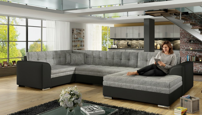 Design Ecksofa Schlafsofa Bettfunktion Couch Leder Textil Polster Sofas Neu 5932