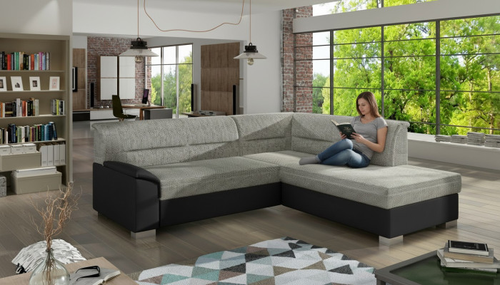 Design Ecksofa Schlafsofa Bettfunktion Couch Leder Textil Polster Sofas Neu 8349