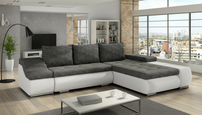Design Ecksofa Schlafsofa Bettfunktion Couch Leder Textil Polster Sofas Neu 8850