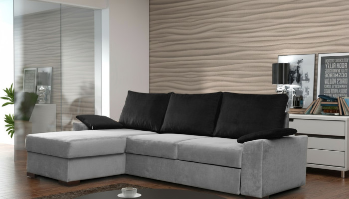 Design Ecksofa Schlafsofa Bettfunktion Couch Leder Polster Textil Sofas
