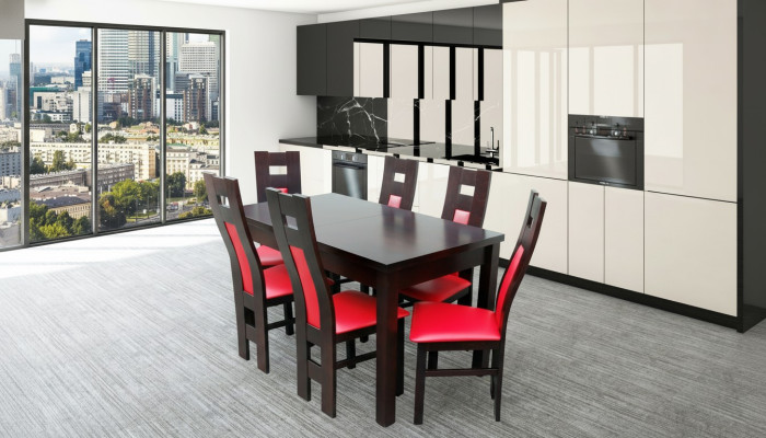 Design Esszimmer Garnitur Stuhl Set Tisch + 6 Stühle Essgarnituren Tische