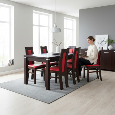Modernes Esszimmer Tisch Stuhl Set Tische + 6 Stühle Designer Essgarnitur