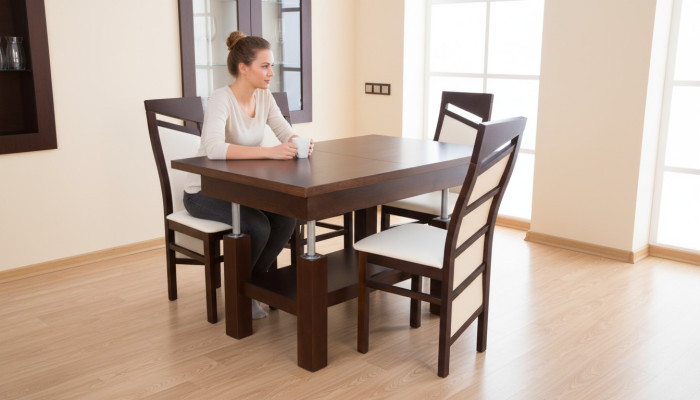 Designer Tisch + 4 Stühle Garnituren Komplett Dekor Wohnzimmer Esszimmer