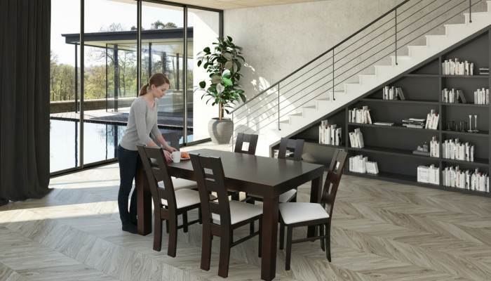 Designer Tisch + 6 Stühle Dekor Garnituren Komplett Wohnzimmer Esszimmer