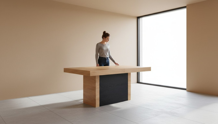 Moderner Tisch Büro Konferenztisch Holz Esszimmer Besprechungs