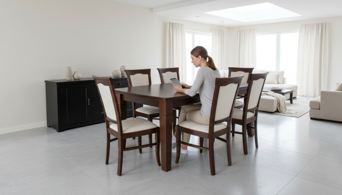 Designer Tisch + 6 Stuhl Set Garnituren Komplett Wohnzimmer Esszimmer