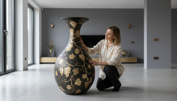 XXL Vase Tisch Dekoration Deko Vasen Antik Stil Skulptur Figur Kelch Rom 92cm