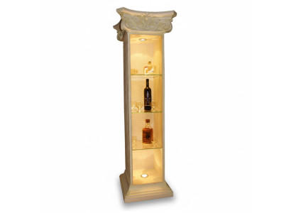 XXL Vitrine Bar Regal Glas Bodenfase Schrank Vitrinen Säule Wohnzimmer 1851 Neu