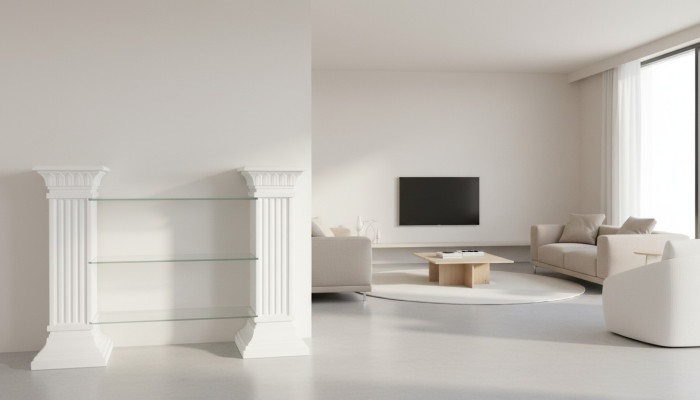 Design Vitrine Regal Säule Vitrinen Regale Schrank Wohnzimmer 1839 Neu