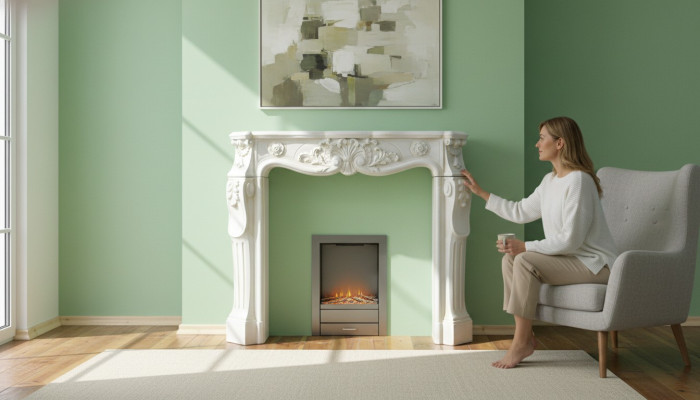 Kamin Dekoration Verkleidung Kamine Dekokamin Deko Wohnzimmer Edles Design 1840