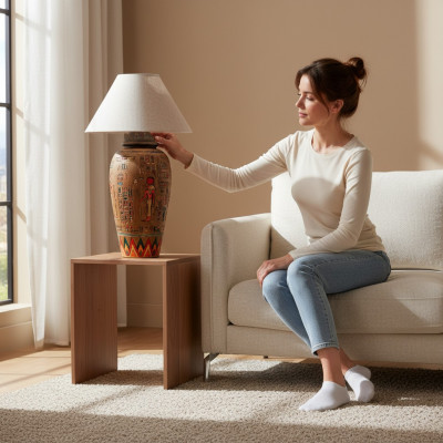 Ägyptische Stehleuchte Tischlampe Lampe Lampen Handarbeit Leuchten Stehlampe