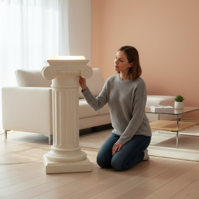 Säule Beleuchtet Dekoration Säulen Skulpturen Lampe Leuchte Figuren Lampen 100cm
