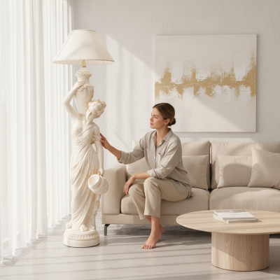 Design Leuchten Steh Lampe Leuchte Lampenschirm Dekolampe Beleuchtung 6828 Neu