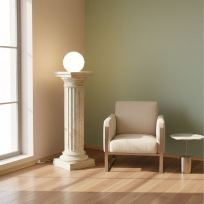 Design Säulenlampe Leuchten Leuchte Lampenschirm Dekolampe Säule Lampe 6854 Neu