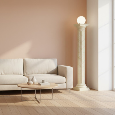 Design Säulenlampe Lampe Leuchte Lampenschirm Dekolampe Säule Stehlampe 6855 Neu