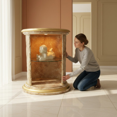Vitrine Design Säule Schrank Vitrinen Regal Aufbewahrung Beleuchtet Säule Figur