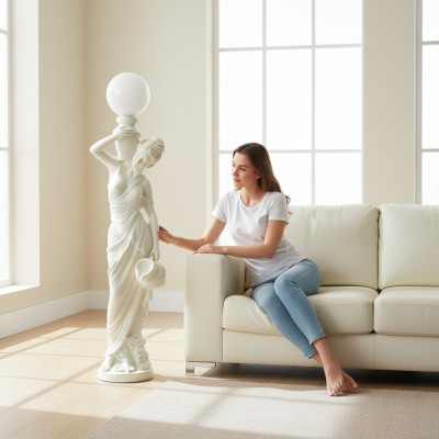 Griechische Figur Lampe Lampen Standleuchte Stehleuchte Leuchten XXL Stand Neu
