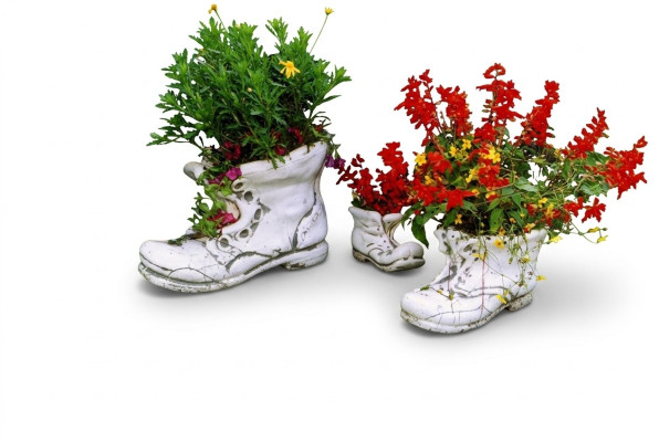Blumenkübel Pflanz Kübel Dekoration Figur Natur Blumentöpfe Garten Vasen