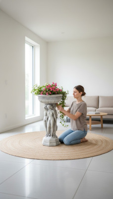 Blumenkübel Pflanz Natur Kübel Dekoration Figur Blumentöpfe Garten Vasen