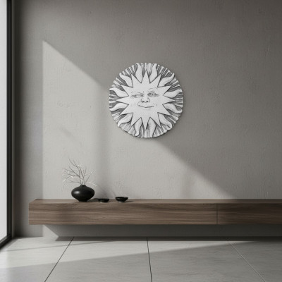 Wandrelief Steinplatte Bild Sonne Antik Stil Relief Steinguss Wand