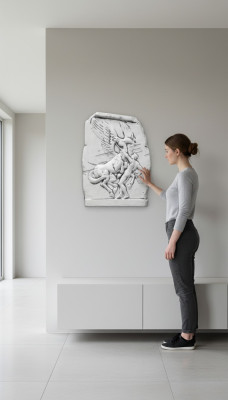 Wandrelief Steinplatte Bild Engel Antik Stil Relief Steinguss Wand