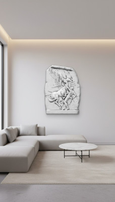Wandrelief Steinplatte Bild Engel Antik Stil Relief Steinguss Wand