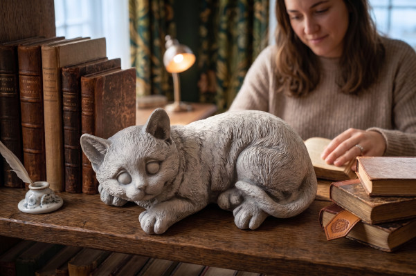 Dekorative Garten Dekoration Katze Terrasse Stein Figuren Figur Statue