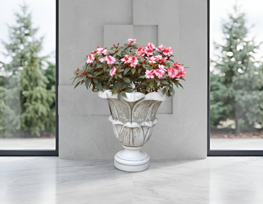 Blumenkorb Blumen Vase Gefäss Garten Figuren Terrasse Dekoration Statue