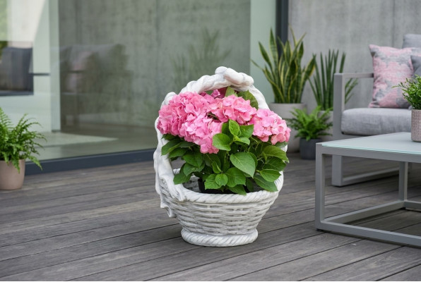 Blumenkübel Pflanz Kübel Dekoration Natur Garten Figur Vasen Blumentöpfe