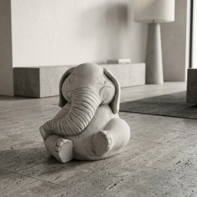 Design Figur Elefant Skulptur Figuren Skulpturen Statuen Weiß Karikatur Statue