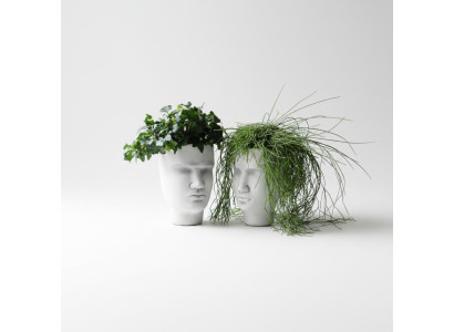 Design Blumentopf Top Planz Kübel Gefäß Figur Töpfe Deko Gesicht Skulptur