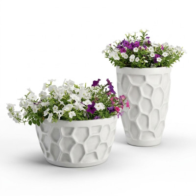 Blumenkübel Natur Pflanz Kübel Dekoration Vasen Garten Figur Blumentöpfe