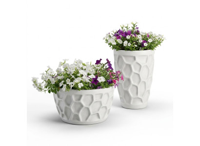 Blumenkübel Natur Pflanz Kübel Dekoration Vasen Garten Figur Blumentöpfe