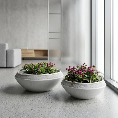 Blumenkübel Pflanz Kübel Dekoration Natur Vasen Figur Garten Blumentöpfe