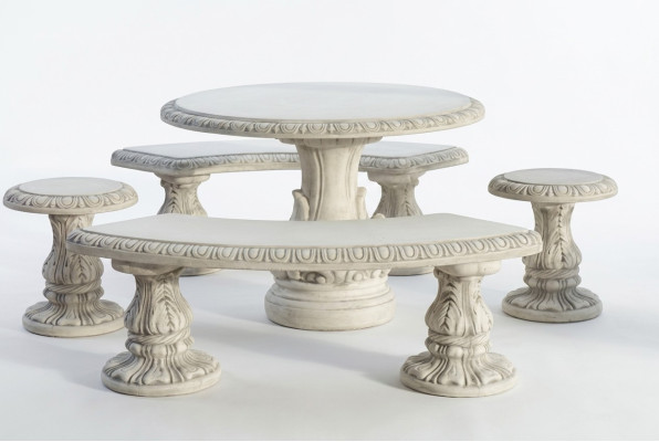 Stein Tisch Terrasse Garten Deko Möbel Edles Antik Stil Design Tische