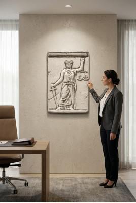 Wandrelief Relief Wandbild Bild Bilder Justizia Dekor Gerechtigkeit Gemälde