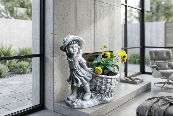 40cm Deko Skulptur Design Figur Statue Garten Grau Figuren Natur Statuen