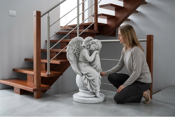Engel 36cm Skulptur Design Figur Statue Garten Figuren Statuen