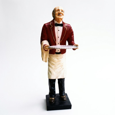 Kellner Figur Statue Skulptur Figuren Skulpturen Dekoration Servier Ständer Neu