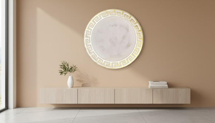 Medusa Rund Spiegel Bad Griechischer Design Runder Wandspiegel 6608 100cm Neu