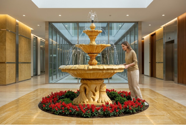 Zierbrunnen Springbrunnen Skulptur Brunnen Dekoration Garten Fontaine ITALIA Neu