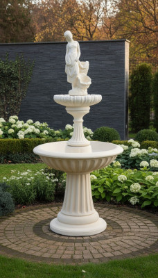 Zierbrunnen Springbrunnen Skulptur 197cm Brunnen Deko Garten Fontaine Teich Neu