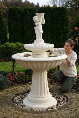 Springbrunnen Garten Teich Brunnen Stein Steinbrunnen Gartenbrunnen Fontaine Neu