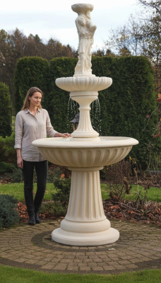 Zierbrunnen Springbrunnen 197cm Skulptur Brunnen Deko Garten Fontaine Teich Neu