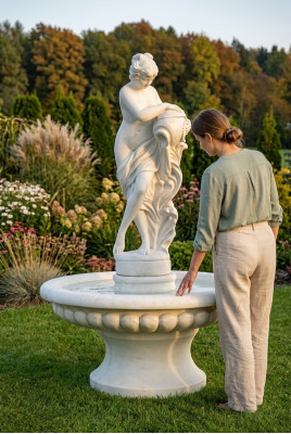 Zierbrunnen Springbrunnen Figur 196cm Brunnen Dekoration Garten Fontaine Teich