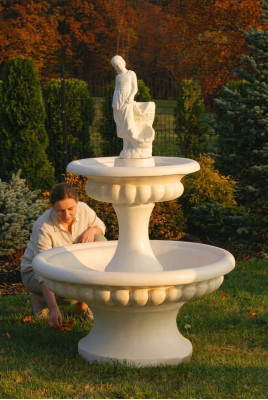 Zierbrunnen Springbrunnen 163cm Skulptur Brunnen Deko Garten Fontaine Teich Neu