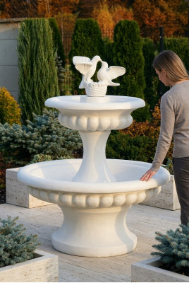 Zierbrunnen Springbrunnen Skulptur 138cm Brunnen Deko Garten Fontaine Teich Neu