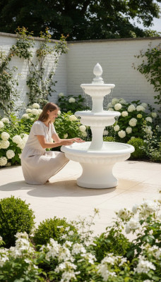 Zierbrunnen Springbrunnen Skulptur Brunnen Deko Garten Fontaine Teich Neu 186cm