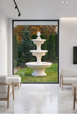 Zierbrunnen Springbrunnen Skulptur Brunnen Deko Garten Fontaine Teich Neu 186cm