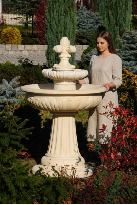 Springbrunnen Garten Teich Brunnen 138cm Steinbrunnen Gartenbrunnen Fontaine Neu